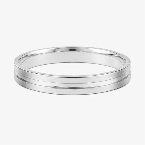 Aliança Prata 950 3mm Anatômica