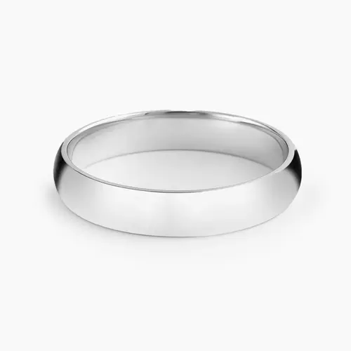 Aliança Prata 950 4mm Anatômica