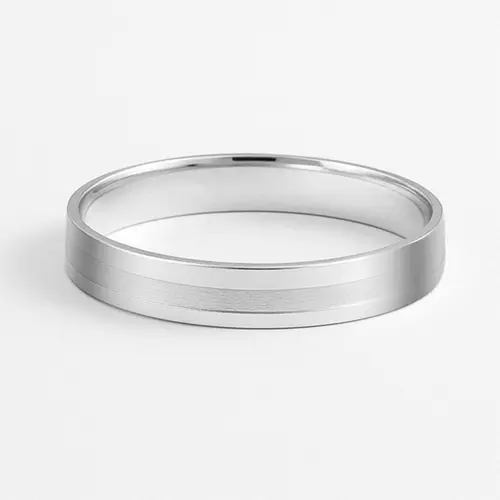 Aliança Prata 950 4mm Semi Anatômica quadrada