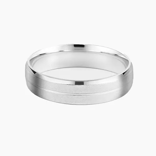 Aliança Prata 950 5mm Anatômica