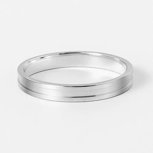 Aliança Prata 950 3mm Semi Anatômica