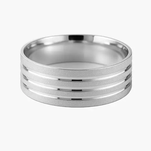 Aliança Prata 950 9mm Anatômica quadrada
