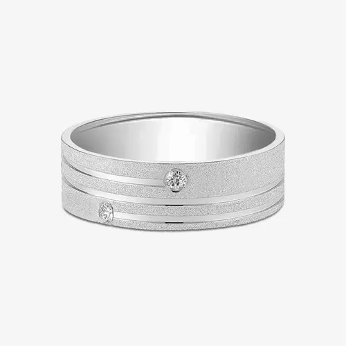 Aliança Prata 950 7mm Diamantada