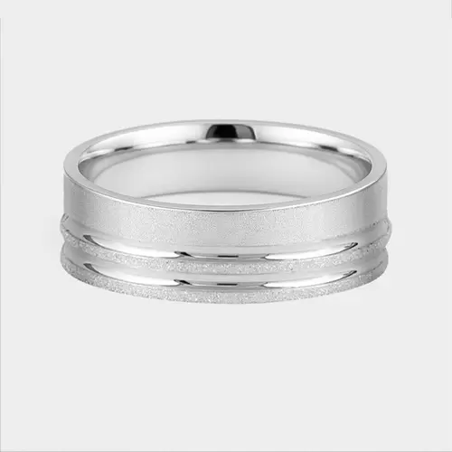 Aliança Prata 950 6mm Anatômica quadrada