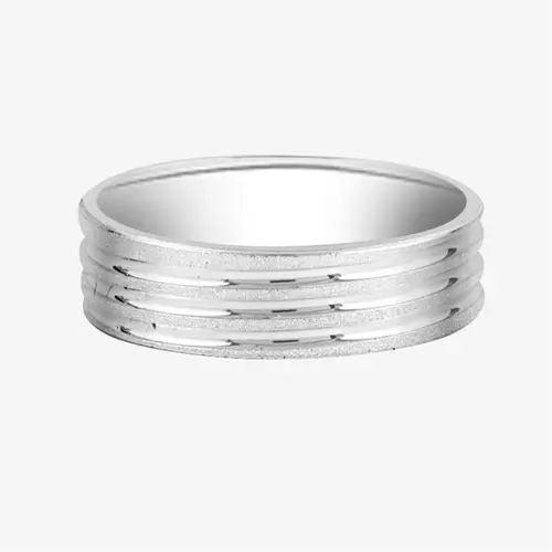Aliança Prata 950 6mm Anatômica