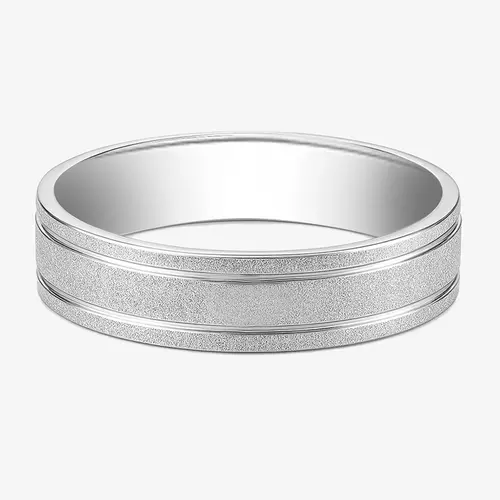 Aliança Prata 950 5mm Semi Anatômica quadrada