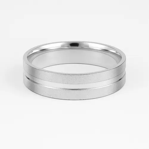 Aliança Prata 950 6mm Semi Anatômica quadado