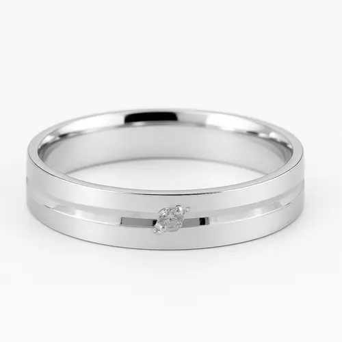 Aliança Prata 950 5mm Anatômica quadrada