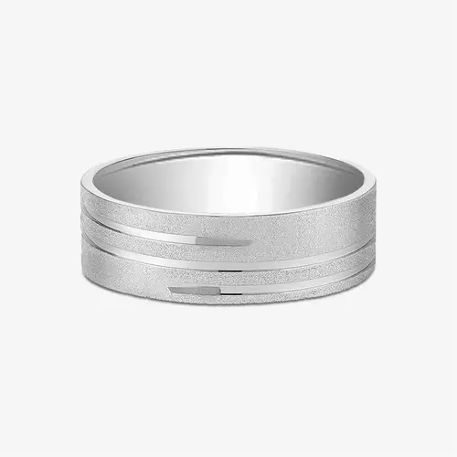 Aliança Prata 950 7mm Diamantada