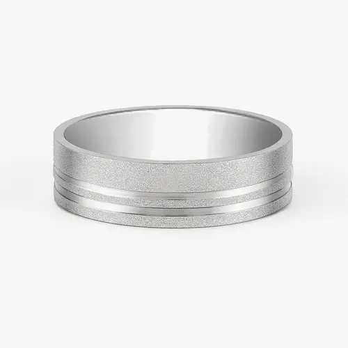 Aliança Prata 950 6mm Anatômica quadrada