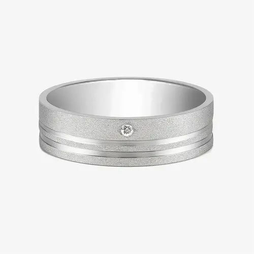 Aliança Prata 950 6mm Anatômica quadrada