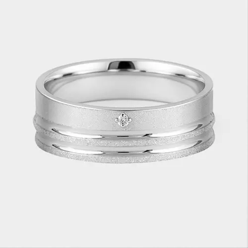 Aliança Prata 950 6mm Anatômica quadrada