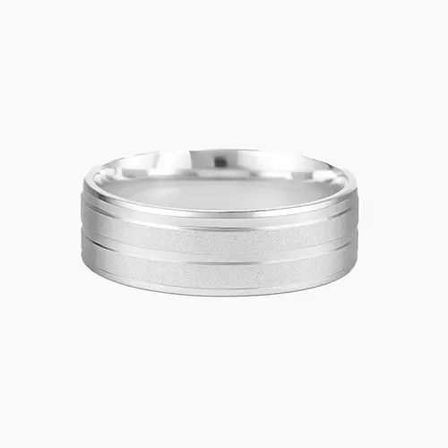 Aliança Prata 950 7mm Anatômica quadrada