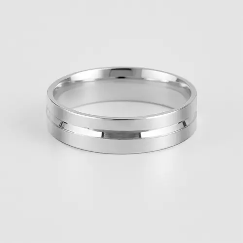 Aliança Prata 950 5mm Anatômica quadrada